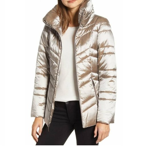 Ellen Tracy Women Puffer Jacket Front zip closure | Size - M | Grey - Picture 1 of 3